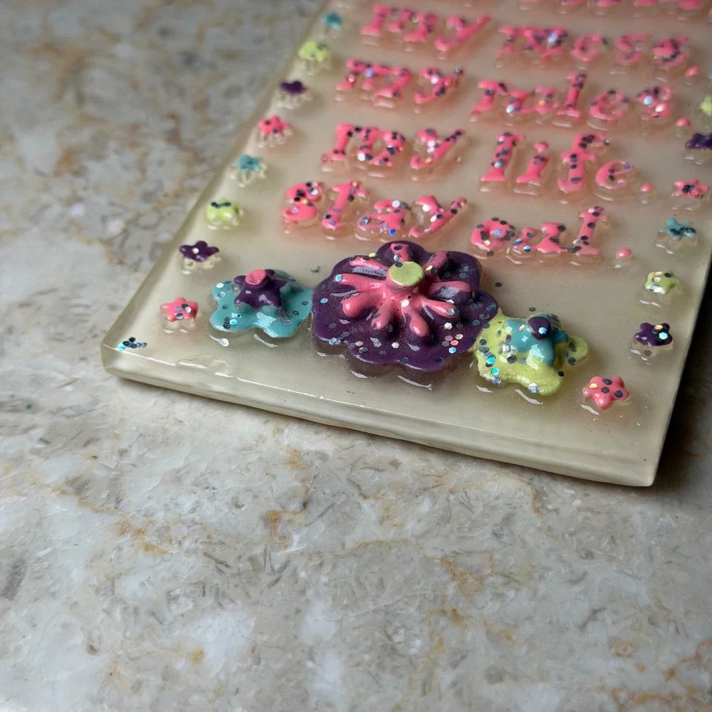 Claire's Door Hanger OS Cream My Room My Mess Stay Out Glitter Stars Y2K Decor